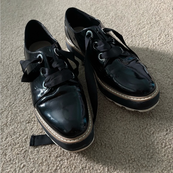 Aldo Shoes - ALDO Women’s Black Patent Leather Lace Up Platform Shoes Size 8